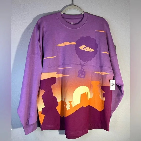 Disney Pixar 'Up' Adult Long Sleeve Spirit Jersey Tee NWT - Picture 2 of 6